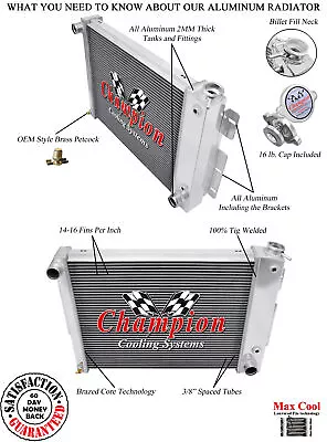 67 - 1969 Firebird Small Block Aluminum 2 Row Core 1  Tubes KR Champion Radiator • $239.18