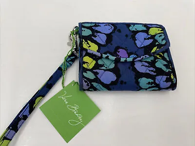 NWT Vera Bradley Indigo Pop Super Smart Wristlet Wallet Retail $38 • $16