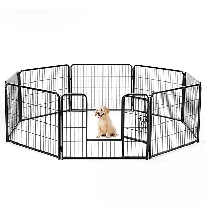 Dog Playpen Indoor - Pet Fence Puppy Exercise Pen For Yard Gate 8 Panel 24” H... • $66.14