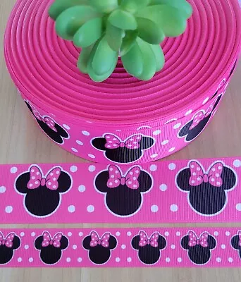 5/8 7/8 & 1.5  (1 YD) Minnie Mouse Grosgrain Ribbon Polka Dot Disney Hair Bow • $1.40