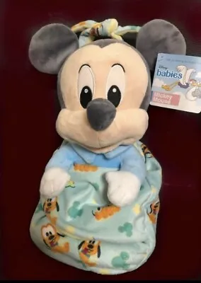 Brand New Disney Mickey Mouse Small Soft Toy In Pouch Baby Plush Newborn Gift • £11