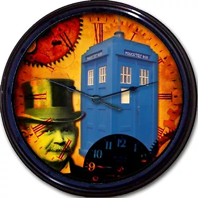 Doctor Who Tardis Steampunk Whovian Wall Clock Police Box Time Travel London UK • $30.99