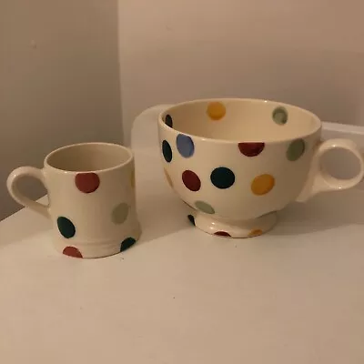 Emma Bridgewater Polka Dot Cappuccino Coffee Cu Cup Espresso Cup Set Of 2  • £25