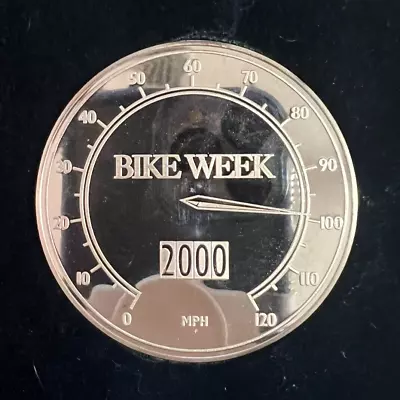 The Franklin Mint Solid Bronze Bike Week 2000 MPH SIMPLY MILES AHEAD TOKEN • $18.95