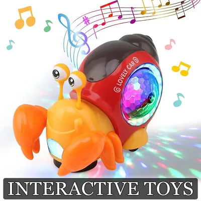 Electric Music Crawling Crab Kids Toy LED Light Up Baby Toddler Interactive Toys • $14.59