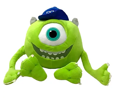 DISNEY Monsters Inc Mike Wazowski Blue MU College Hat Ball Cap Green Plush • $12.56