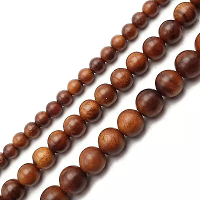 Red Wood Smooth Round Beads Size 6mm 8mm 10mm 15.5'' Strand • $8.54