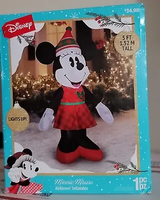 Disney Minnie Mouse 5 Ft Tall Airblown Inflatable Christmas NEW  • $20.99