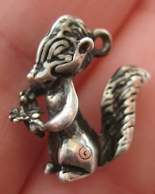 VINTAGE  Sterling FLOWER~SKUNK Silver Bracelet Charm WALT DISNEY Bambi • $20