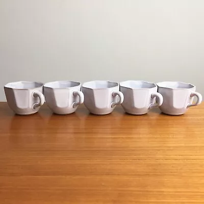 Set Of 5 Martz Marshall Studios Pottery Unusual Octagon Gray Glaze Modern Cups • $75