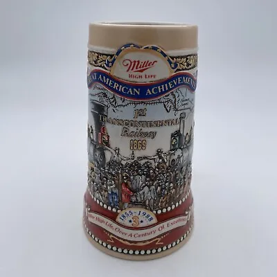 Miller High Life Great American 1st Transcontinental Railway 1988 Beer Stein Mug • $11.50