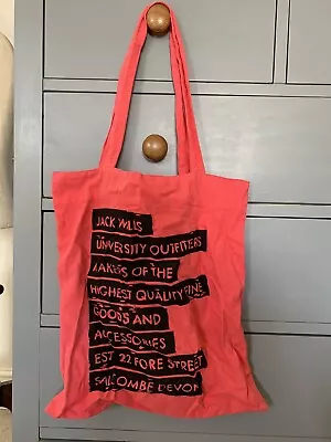 £0.99 • Buy Jack Wills Pink Cotton Tote Shopper Bag Shoulder 
