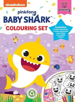 £2.85 • Buy Baby Shark Colouring Set With Stickers Ages 3+ Years Toddler Childrens Pencils