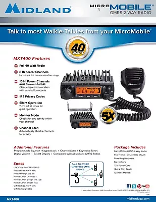 Midland Maxon UHF Mobile Radio ML-3245 450-490MHz • $37.65