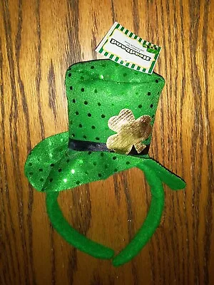 Womens Deluxe Leprechaun St Patricks Day Mini Top Hat Headband Costume Accessory • $6.95