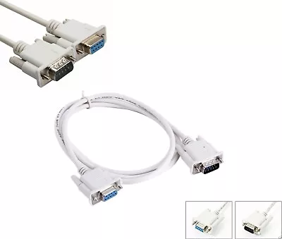 5FT 1.5M 9 Pin Extension Cable Serial Direct Male To Female RS232 DB9 M/F US • $5.99