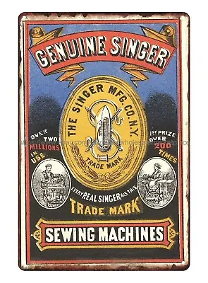 $18.92 • Buy Singer Sewing Machine Advertisement Poster 1885 Tin Sign Cabin Decor