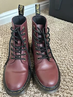 Womens Doc Martens Luana Maroon Leather ‘air Wair’ Boots Size 6 • $75