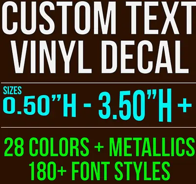 Custom Text Vinyl Lettering Sticker Decal Window Trailer Business Car Name Boat • $5.95