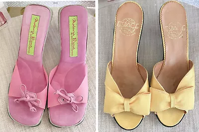 Materia Prima By Goffredo Fantini Pink Sandals Or Espace Yellow Bow Sandals • $59