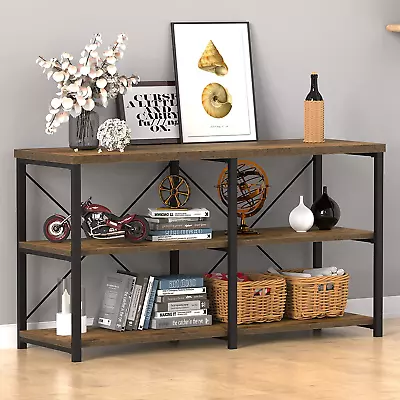 Console Sofa Table55  Rustic Console Table&Tv StandIndustrial 3-Tier Long Hall • $150.36