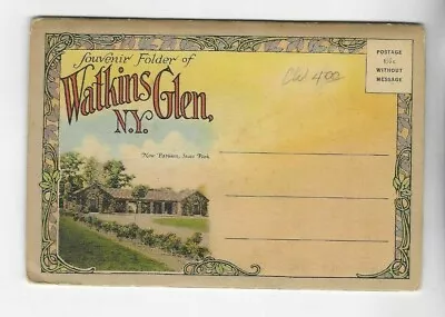 Vintage-postcard Folder-watkins Glen New York • $2.25