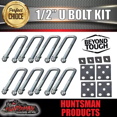 Tandem 50mm X 150mm 1/2  Trailer Caravan U Bolt Kit. Fish Plates Axle Pads • $63