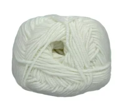 Elle Pure Gold 100g 258m Knitting Wool Yarn 8Ply Super Soft Acrylic - White Lily • $4.75