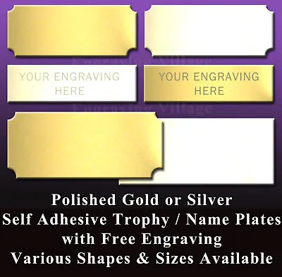 Engraved Trophy Plate / Metal Name Plaque / Sports Award / Picture Frame / Label • £2.28
