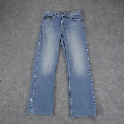 American Eagle Jeans Mens 29x32 Bootcut Blue Denim Whiskering Light Wash Out • $18.90