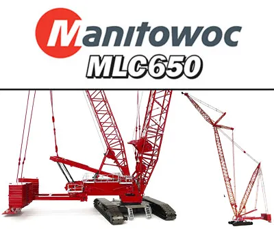 TWH TOS007 Manitowoc MLC650 Lattice-Boom Crawler Crane W/VPC™ 1/50 Die-cast MIB • $955