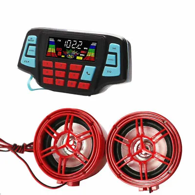 Waterproof Bluetooth Motorcycle Audio Radio Amplifier Stereo Speakers System MP3 • $35.99