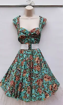 Rockabilly Dressday Of The Deadrock50s60s Vintage Stylehell Bunnysize 14 • £19.99