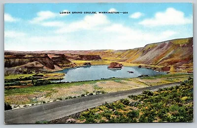 LOWER GRAND COULEE Washington WA SOAP LAKE Vintage UNUSED UNP Postcard Linen A40 • £8.29