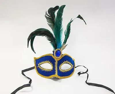 £4.99 • Buy Venetian Masquerade Ball Party Mask Feathers With Ties Design A 5 Colours Party