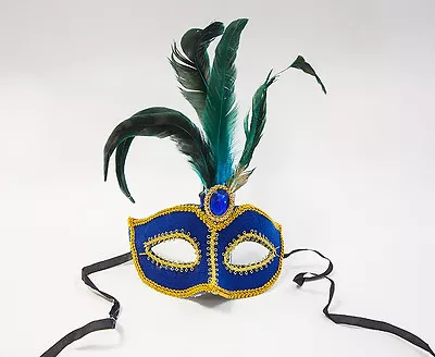 Venetian Masquerade Ball Party Mask Feathers With Ties Design A 5 Colours Party • £4.99