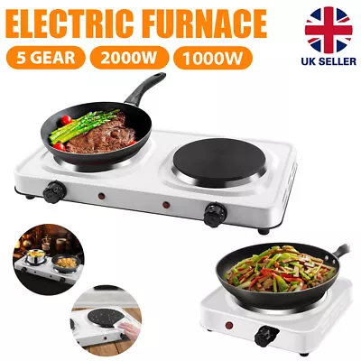 Hot Plate Electric Cooker Double Single Portable Table Top Hob Stove 1000/2000W • £11.99