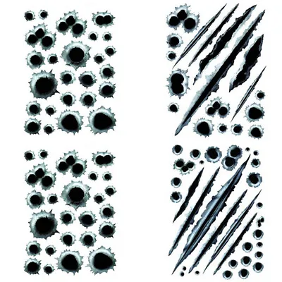 $15.98 • Buy Bullet Hole Stickers Vinyl Funny Prank Decals Scratch Damage For Cars Bumper