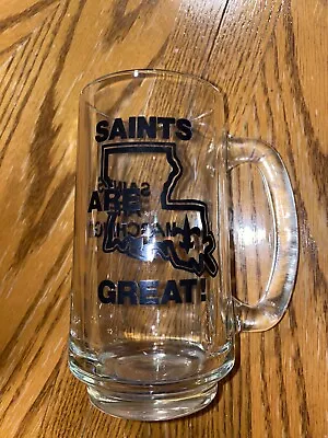 $19 • Buy Vintage New Orleans Saints Glass Mug Saints Are Marching Saints Are Great