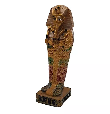 Egyptian King Tut Sarcophagus Mummy Gold Multicolor Figurine  5.5  High Art Deco • $21.70