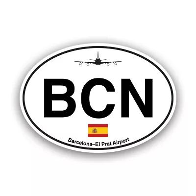 Barcelona-El Prat Airport Euro Oval Sticker Decal - Weatherproof - Bcn Spain • $34.99