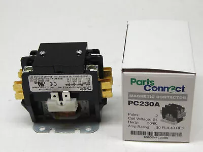 PC230A Contactor Double Two Pole 30 Amps 24 Volts For Air Conditioner Heat Pump • $11.89