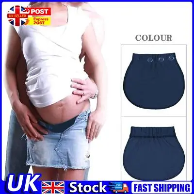 Maternity Pregnancy Waistband Belt Adjustable Waist Extender Button (Blue) UK • £4.99