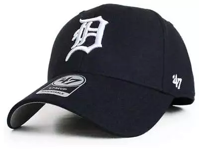 Detroit Tigers 47 Brand MLB  MVP  Structured Adjustable Hat - Navy/White Logo • $19.43