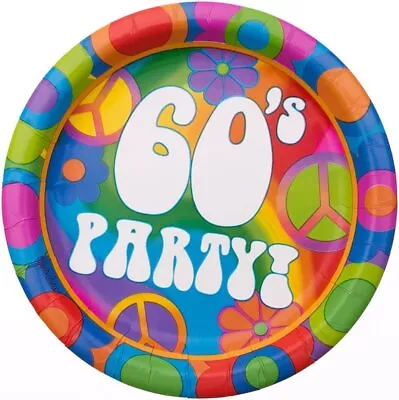£9.12 • Buy 60's Decades Hippie Woodstock Groovy Retro Theme Birthday Party 9  Dinner Plates