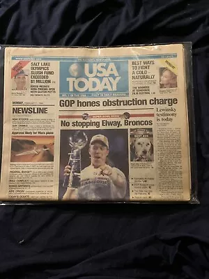 USA Today Newspaper Denver Broncos Win 2nd Super Bowl February 1999 • $19.99