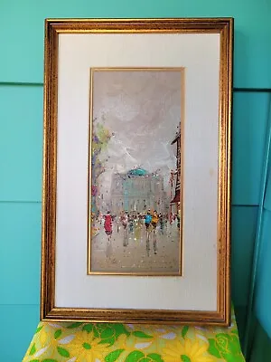 Midcentury Oil Painting Framed Impressionist Abstract Art • $125