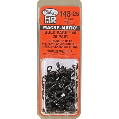 Kadee #148-25 HO Scale Bulk Pack - 25 Pair #148 Whisker Metal Couplers - Medium • $49.45