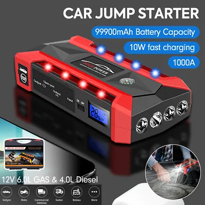 99900mAh Jump Starter Portable Car Jump Power Bank Battery Charger Booster Power • $49.99