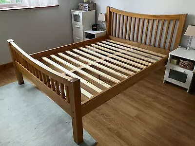 Solid Oak King Size Bed Frame Used • £50